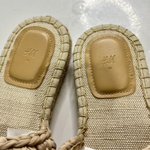 H&M Woven Espadrille Natural Slide Sandals size 9 - Picture 4 of 6